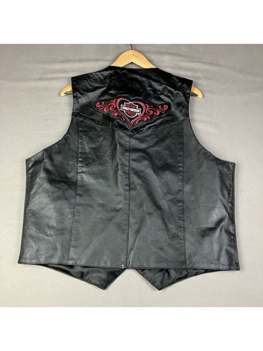 Hot Leathers Vest Womens 3XL Black Leather Snap Biker Motorcycle Harley Patch